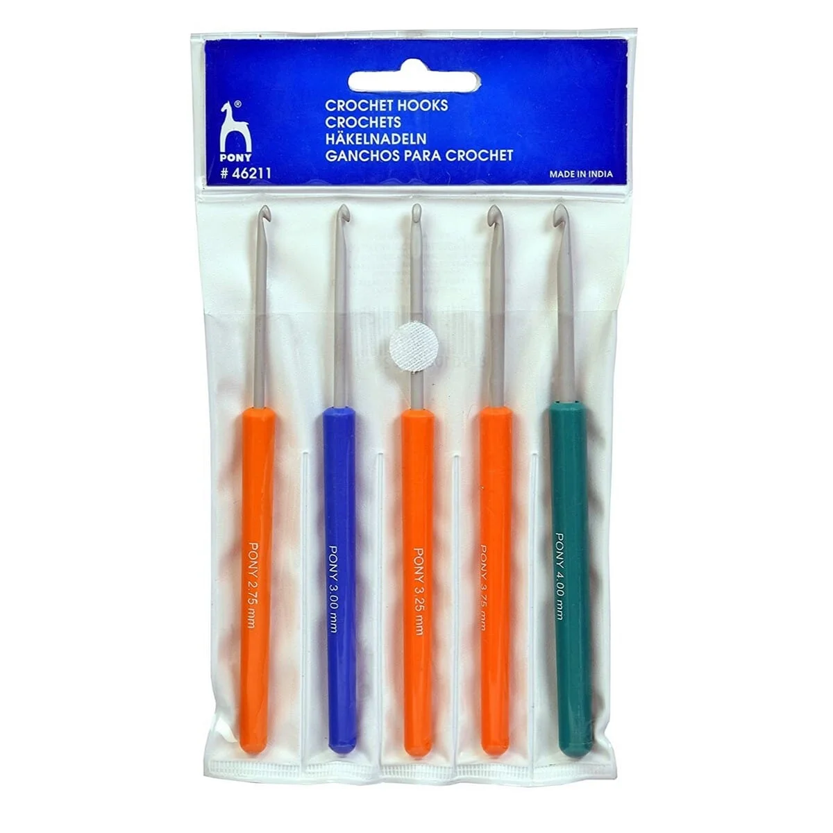 Pony Crochet Hook Needles With Plastic Handles 5 Sizes