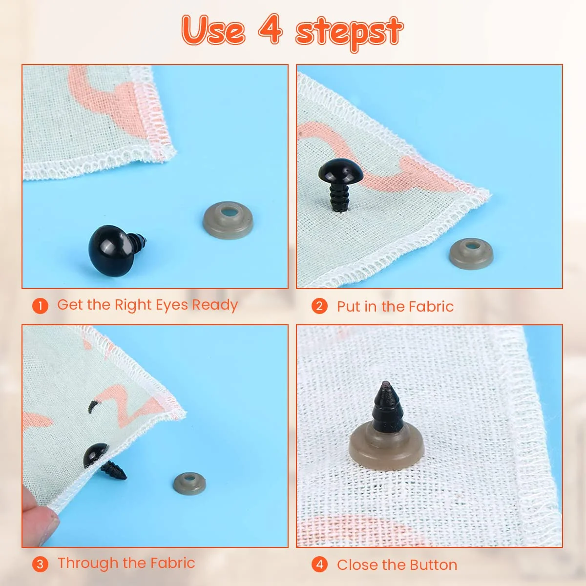Safety eyes / Doll eyes with washer (10 pcs ie 5 set) photo 2