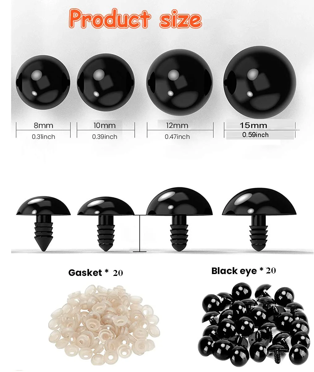 Safety eyes / Doll eyes with washer (10 pcs ie 5 set) photo 3