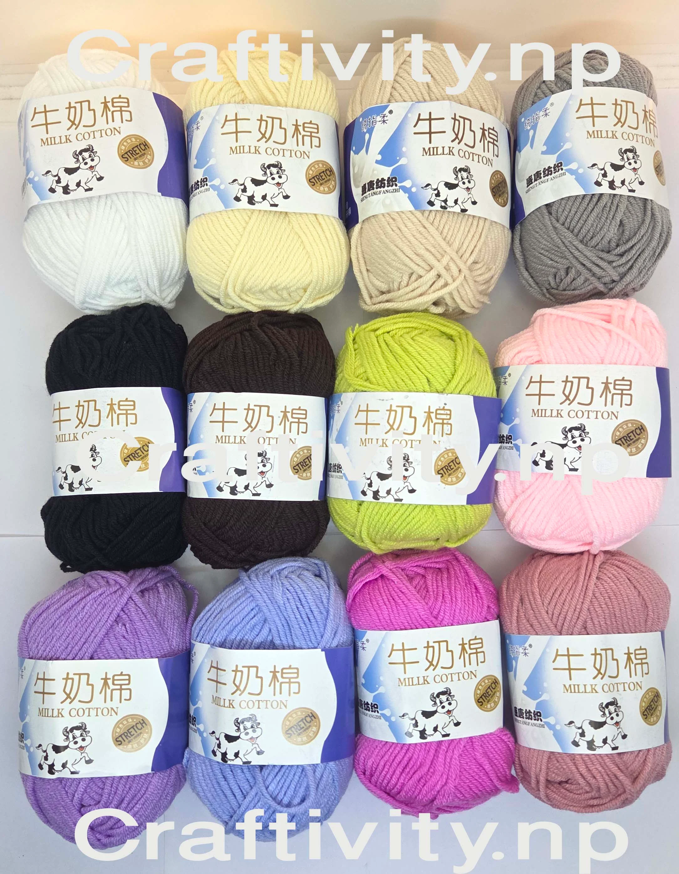Milk Cotton Yarn for Crochet (50 gms/85meters)