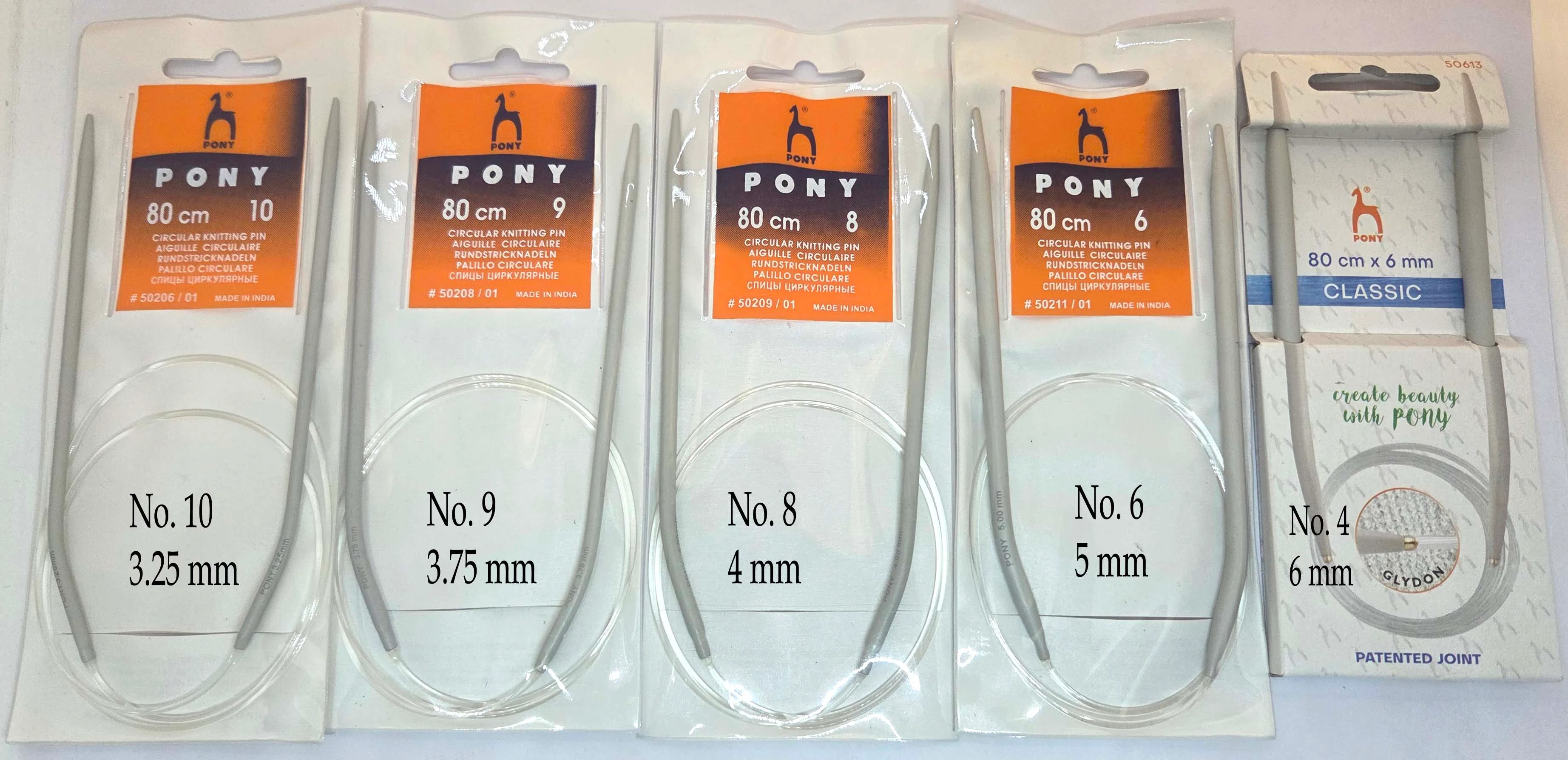 Pony circular knitting Pins of Length 80 cm