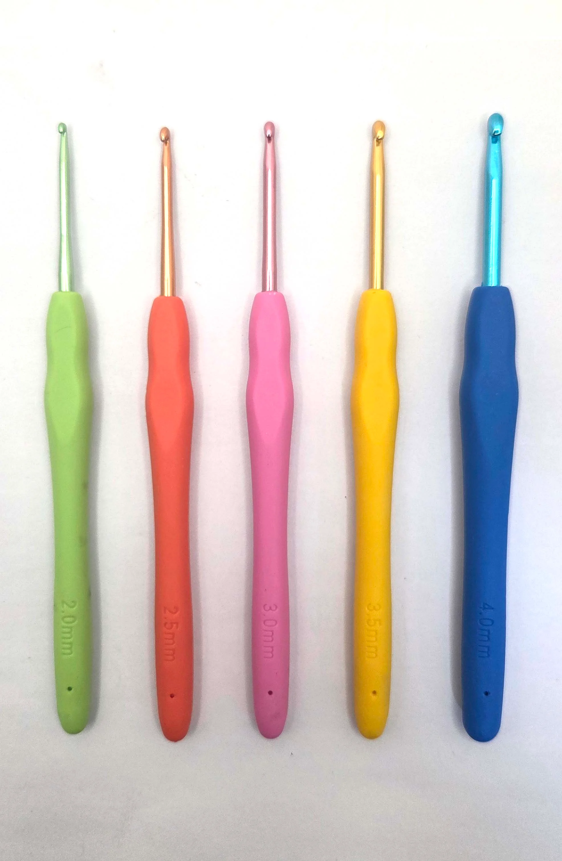 1pc or set of Aluminum Crochet Hook With Colored Soft Handles photo 7